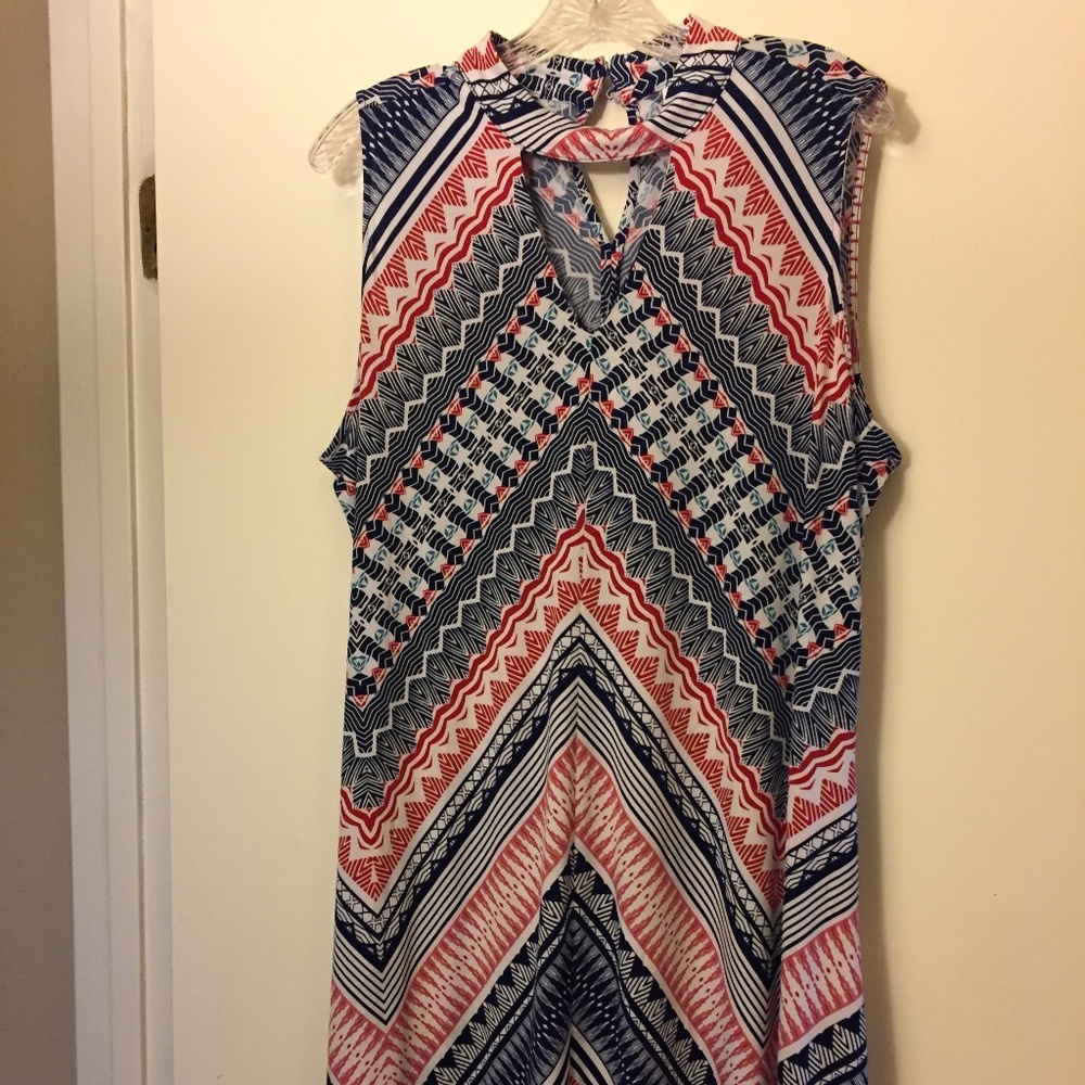 NY Collection Red White and Blue Sleeveless Dress